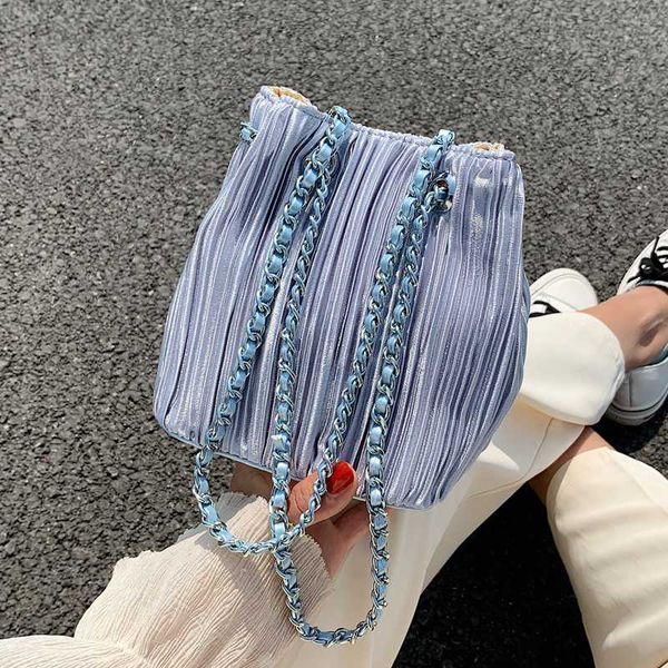 summer small bucket bag 2020 new fold fashion chain shoulder bag female wild messenger women purse and handbags