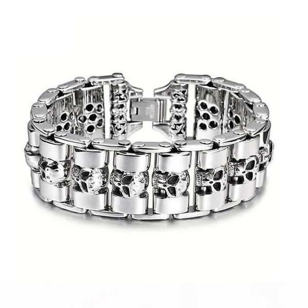 24mm heavy punk men's chunky motorcycle chain titanium steel bracelet biker skull bangle stainless steel jewelry for men gifts, Golden;silver
24mm heavy punk men's chunky motorcycle chain titanium steel bracelet biker skull bangle stainless steel jewelry for men gifts, Golden;silver