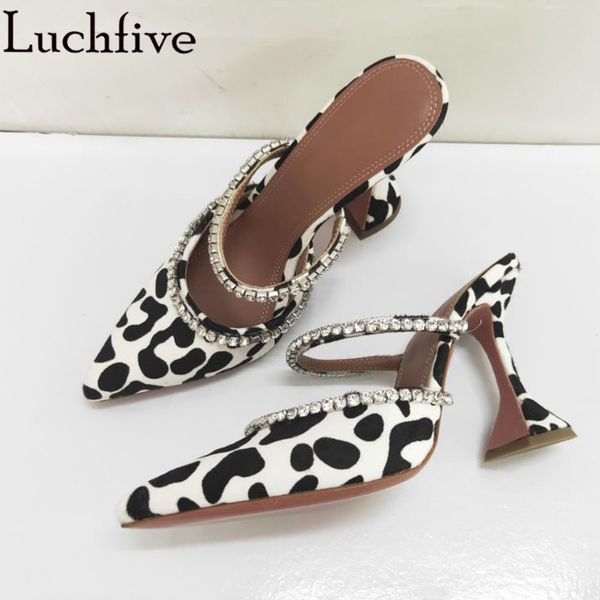 summer mules woman horse hair leopard strange goblet high heels pointy wrap toe gladiatus sandals crystal slippers ladies, Black 
summer mules woman horse hair leopard strange goblet high heels pointy wrap toe gladiatus sandals crystal slippers ladies, Black