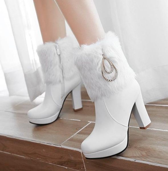 size 35 to 43 beige thick heel fur boots bridal wedding shoes ankle booties luxury designer women boots, Black
size 35 to 43 beige thick heel fur boots bridal wedding shoes ankle booties luxury designer women boots, Black