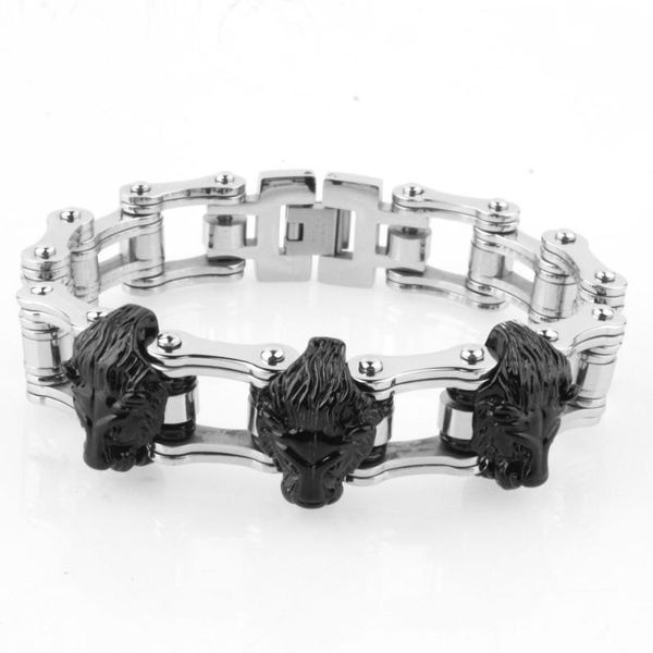 charm bracelets personality stainless steel black silver color 3d lion/wolf head bicycle chain bracelet men's jewelry, Golden;silver
charm bracelets personality stainless steel black silver color 3d lion/wolf head bicycle chain bracelet men's jewelry, Golden;silver