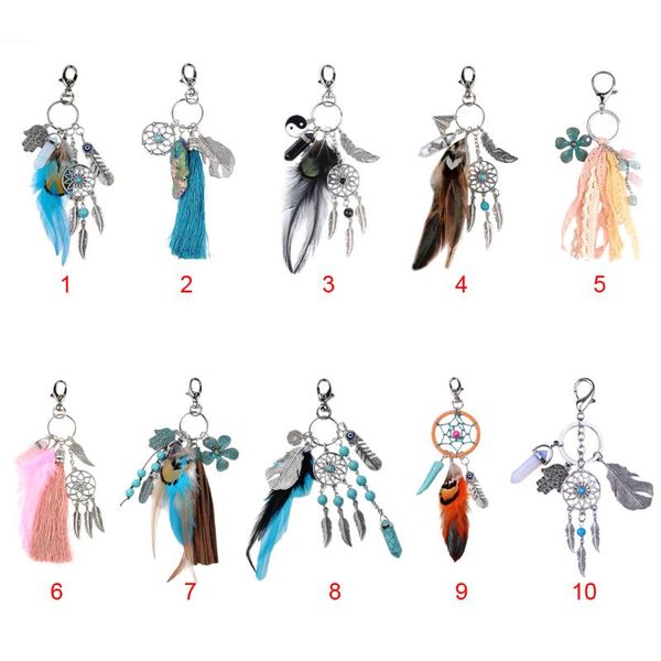 1pc key chain ring feather tassels dreamcatcher charm pendant keyring keychain, Silver
1pc key chain ring feather tassels dreamcatcher charm pendant keyring keychain, Silver