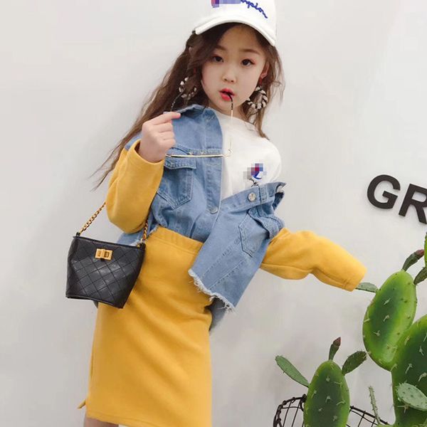 spring autumn girls 2 pcs set baby jacket + skirt kids suit children streetwear clothes fashion denim patch purple 4 to 14 yrs, White
spring autumn girls 2 pcs set baby jacket + skirt kids suit children streetwear clothes fashion denim patch purple 4 to 14 yrs, White