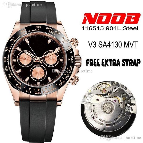 n v3 904l steel sa4130 automatic chronograph mens watch ceramic black dial oysterflex bracelet edieiton puretime extra strap r8, Slivery;brown
n v3 904l steel sa4130 automatic chronograph mens watch ceramic black dial oysterflex bracelet edieiton puretime extra strap r8, Slivery;brown