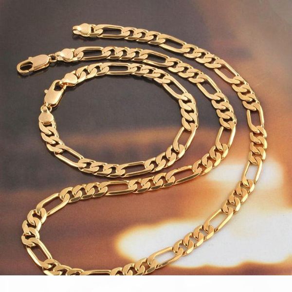 jewelry set classic style 18k yellow gold filled figaro necklace bracelet womens mens accessories solid fashion gift, Silver
jewelry set classic style 18k yellow gold filled figaro necklace bracelet womens mens accessories solid fashion gift, Silver