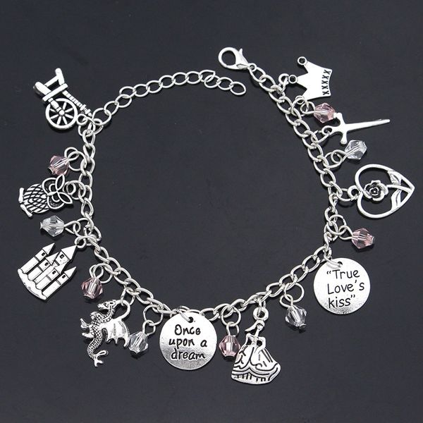 fairytale sleeping beauty bracelet princess sword rose flower crown pendant bracelet for women charm accessories for gifts, Black
fairytale sleeping beauty bracelet princess sword rose flower crown pendant bracelet for women charm accessories for gifts, Black