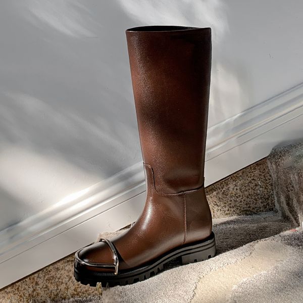 boots bottes femme 2021 winter brand knee high women's shoes genuine leather metal decoration riding zapatos mujer, Black
boots bottes femme 2021 winter brand knee high women's shoes genuine leather metal decoration riding zapatos mujer, Black