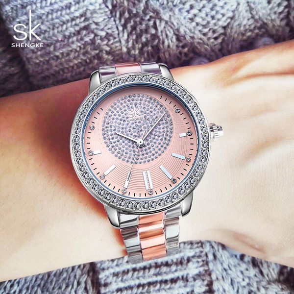 shengke luxury crystal women silver watches ladies quartz watch relogio masculino 2020 sk women bracelet watches #k0075, Slivery;brown
shengke luxury crystal women silver watches ladies quartz watch relogio masculino 2020 sk women bracelet watches #k0075, Slivery;brown
