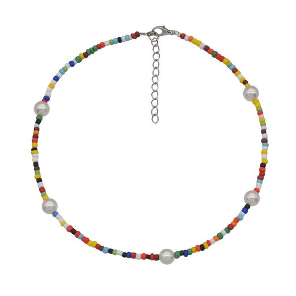 womens bohemian colorful hand-sliced clay necklace womens bracelet set national style pearl beige necklace, Silver
womens bohemian colorful hand-sliced clay necklace womens bracelet set national style pearl beige necklace, Silver
