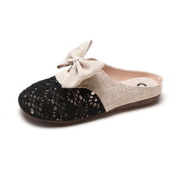2020 summer new mesh yarn bow half slippers flat bottom baotou women's slippers, Black
2020 summer new mesh yarn bow half slippers flat bottom baotou women's slippers, Black