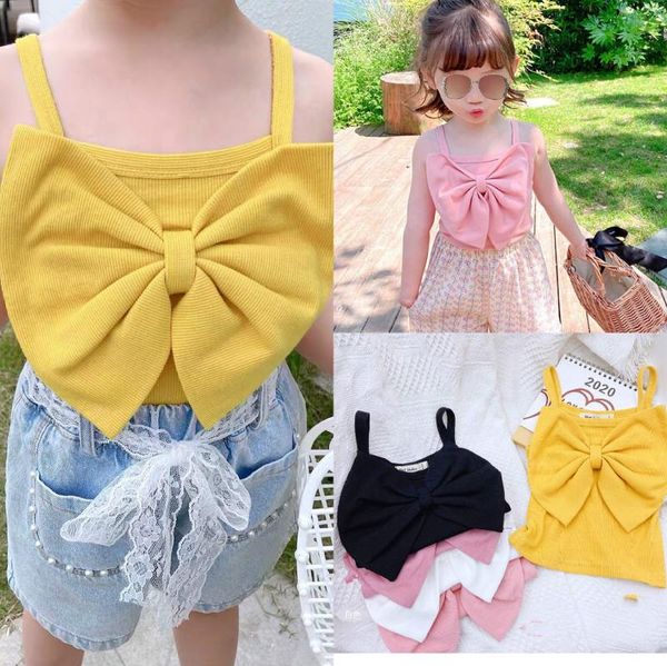 kids girl summer vest cute square neck no-sleeve casual outfits solid color sweet large bow toddler children crop, White
kids girl summer vest cute square neck no-sleeve casual outfits solid color sweet large bow toddler children crop, White