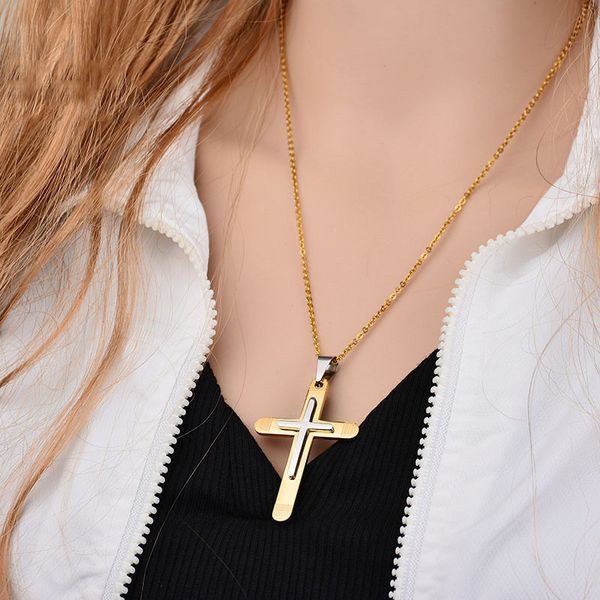 cross stainless steel pendant punk stylecouple stainless steel necklace men's necklace fashion jewelry, Silver
cross stainless steel pendant punk stylecouple stainless steel necklace men's necklace fashion jewelry, Silver