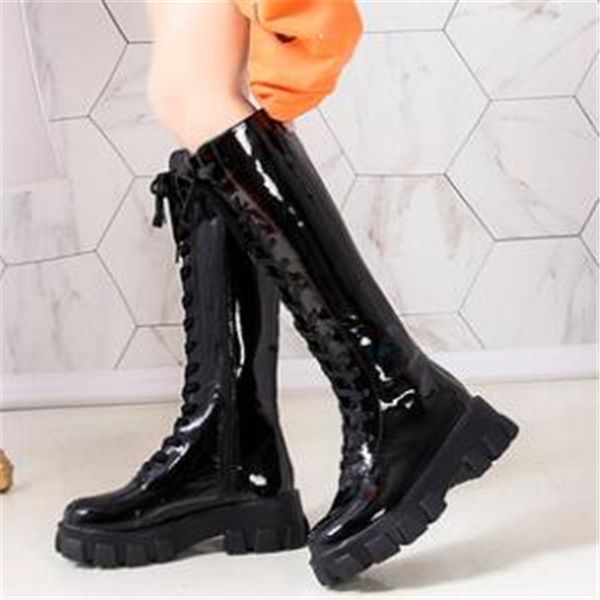 autumn winter chunky platform long boots women fashion lace up pu leather knee high boots woman height increasing botas eu 35-40, Black
autumn winter chunky platform long boots women fashion lace up pu leather knee high boots woman height increasing botas eu 35-40, Black