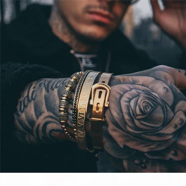 men bracelet 4pcs set men titanium steel roman numeral bracelet crown charms macrame beads bracelet seads bracelets braiding man luxury, Golden;silver
men bracelet 4pcs set men titanium steel roman numeral bracelet crown charms macrame beads bracelet seads bracelets braiding man luxury, Golden;silver