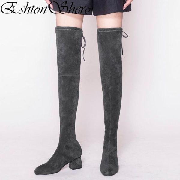 eshtonshero обувь женщина над коленом boots med heels женщины резинка серый остроконечные toe дамы мотоцикл загрузки размер 34-40, Black
eshtonshero обувь женщина над коленом boots med heels женщины резинка серый остроконечные toe дамы мотоцикл загрузки размер 34-40, Black