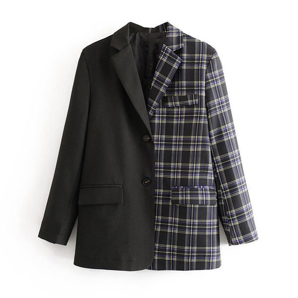 women's suits & blazers vintage stylish patchwork plaid blazer coat women notched collar long sleeve female outerwear pocket design chi, White;black
women's suits & blazers vintage stylish patchwork plaid blazer coat women notched collar long sleeve female outerwear pocket design chi, White;black