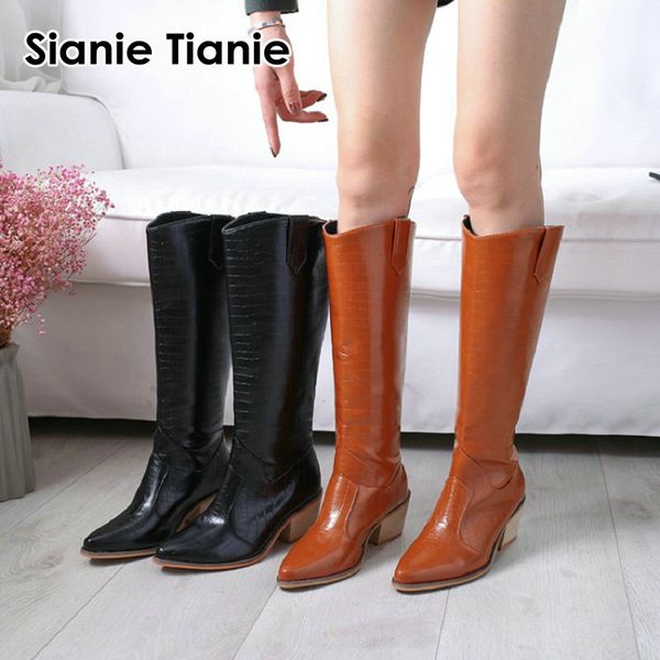 sianie tianie 2020 winter spring autumn woman casual loose boots western cowgirl slip-on shoes high heel female knee high boots, Black
sianie tianie 2020 winter spring autumn woman casual loose boots western cowgirl slip-on shoes high heel female knee high boots, Black