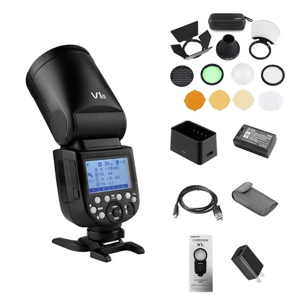 

flashes godox v1o camera flash speedlite with ak-r1 pocket light wireless 2.4g for cameras wedding studio pography