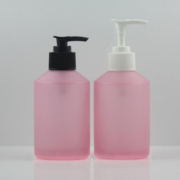 glass empty pink frosted 200ml cosmetic bottle with lotion pump
glass empty pink frosted 200ml cosmetic bottle with lotion pump