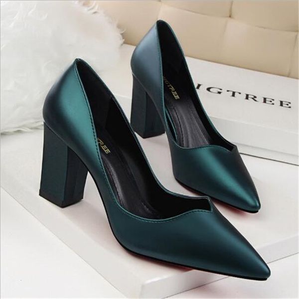 show thin square heel women's shoes pu leather concise women pumps fashion high heels shoes pointed toe shallow office, Black 
show thin square heel women's shoes pu leather concise women pumps fashion high heels shoes pointed toe shallow office, Black
