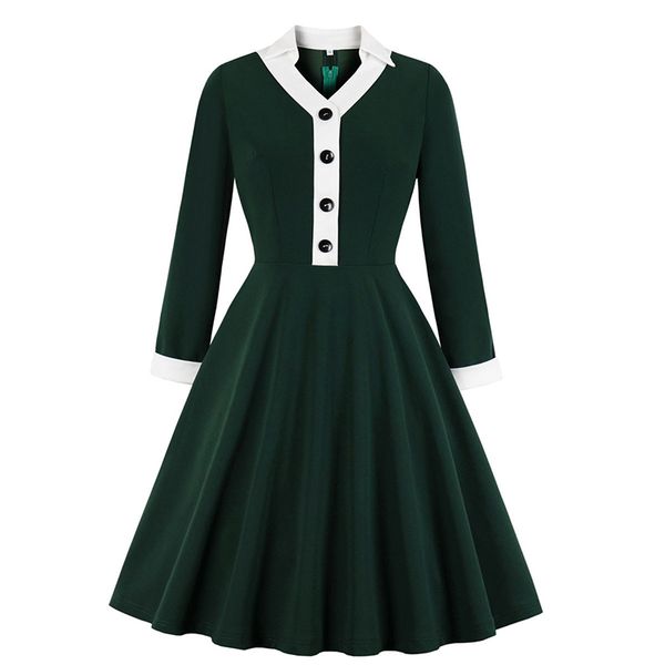elegant ladies long sleeve front button green rockabilly pin up skater casual vintage swing knee length dress for women, Black;gray
elegant ladies long sleeve front button green rockabilly pin up skater casual vintage swing knee length dress for women, Black;gray