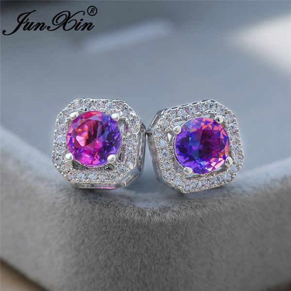 stud female rainbow pink purple crystal square earrings for women white gold colorful zircon black green stone wedding, Golden;silver
stud female rainbow pink purple crystal square earrings for women white gold colorful zircon black green stone wedding, Golden;silver
