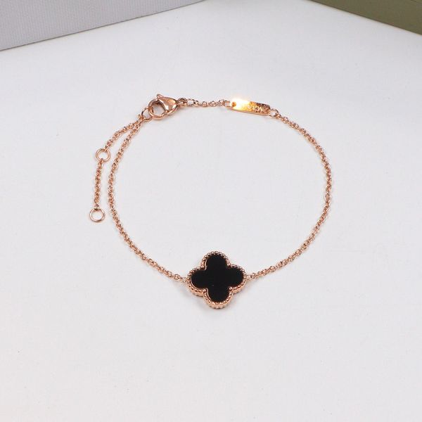 flower bracelet with shell and agate for women pendant bracelet women and man jewelry gift ps7203, Black