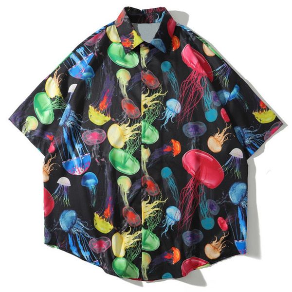 hip hop color jellyfish print shirts men streetwear hawaii beach shirt 2020 summer casual loose streetwear short sleeve shirts, White;black
hip hop color jellyfish print shirts men streetwear hawaii beach shirt 2020 summer casual loose streetwear short sleeve shirts, White;black