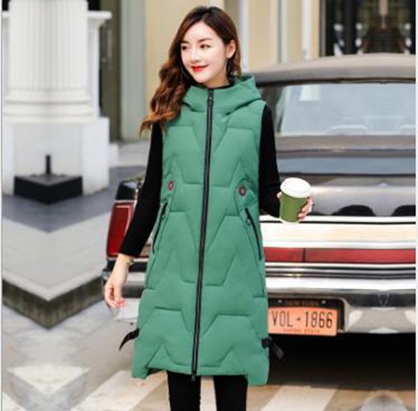 wholesale fashion autumn and winter new products women's mid-length slim and thick down cotton vest, Black;white
wholesale fashion autumn and winter new products women's mid-length slim and thick down cotton vest, Black;white
