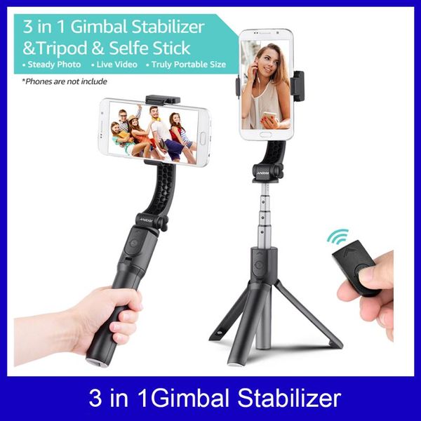 stabilizers andoer 3-in-1 extendable smartphone gimbal stabilizer + selfie stick tripod stand for live vloging video smartphones
stabilizers andoer 3-in-1 extendable smartphone gimbal stabilizer + selfie stick tripod stand for live vloging video smartphones