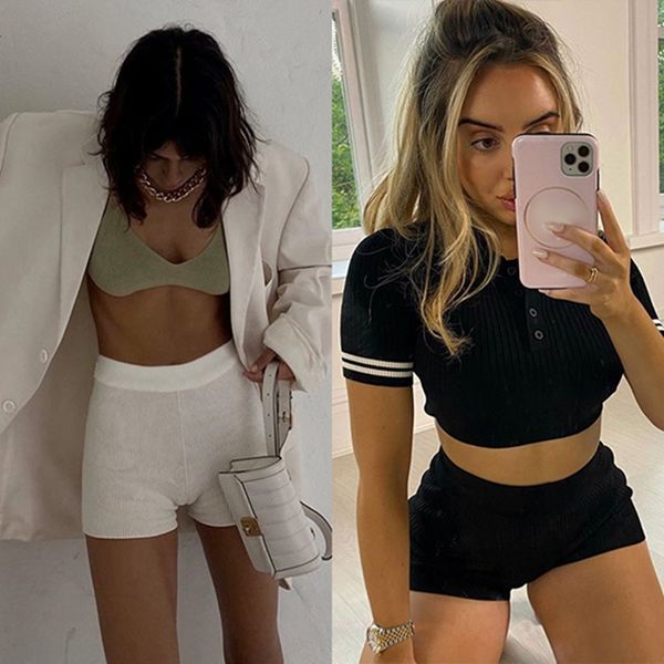 casual fashion high waist women knitted biker bodycon shorts summer cotton sweat mini shorts, White;black 
casual fashion high waist women knitted biker bodycon shorts summer cotton sweat mini shorts, White;black