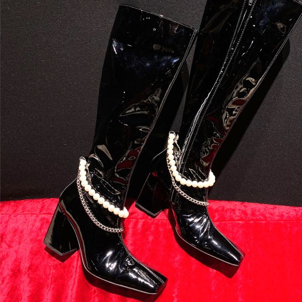 pearl square toe knee high women long boots black leather pumps block heels shoes woman patent leather knight militaryboots
pearl square toe knee high women long boots black leather pumps block heels shoes woman patent leather knight militaryboots