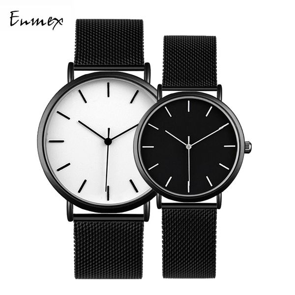 enmex cool style couple wristwatch brief simple stylish black and white stainless steel quartz clock fashion watch, Slivery;brown
enmex cool style couple wristwatch brief simple stylish black and white stainless steel quartz clock fashion watch, Slivery;brown
