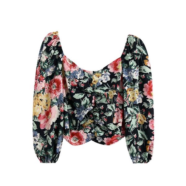 women's blouses & shirts klacwaya women 2021 fashion floral print pleated cropped vintage v neck puff sleeve female blusas chic, White
women's blouses & shirts klacwaya women 2021 fashion floral print pleated cropped vintage v neck puff sleeve female blusas chic, White