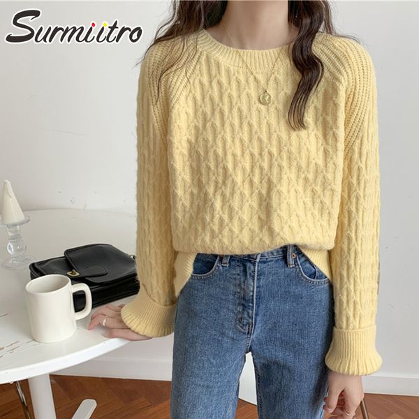 women's sweaters surmiitro korean style autumn winter sweater women 2021 green blue yellow ladies long sleeve jumper pullover female kn, White;black
women's sweaters surmiitro korean style autumn winter sweater women 2021 green blue yellow ladies long sleeve jumper pullover female kn, White;black