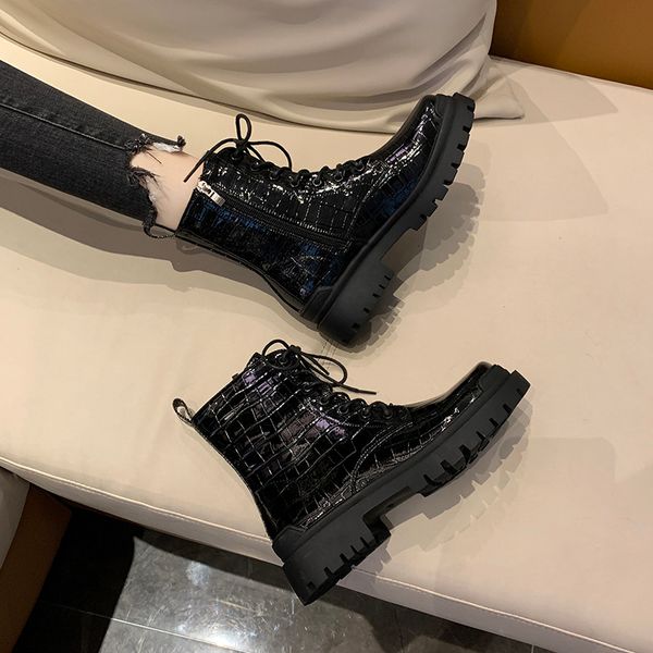 flat heel brand women's shoes zipper white ankle boots booties ladies boots-women lace up round toe fashion med low 2020 rock, Black
flat heel brand women's shoes zipper white ankle boots booties ladies boots-women lace up round toe fashion med low 2020 rock, Black