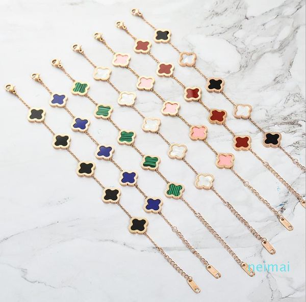 luxurious quality brand name flower with five flower nature stone pendant bracelet with rhombus clasp for women wedding gift, Golden;silver
luxurious quality brand name flower with five flower nature stone pendant bracelet with rhombus clasp for women wedding gift, Golden;silver