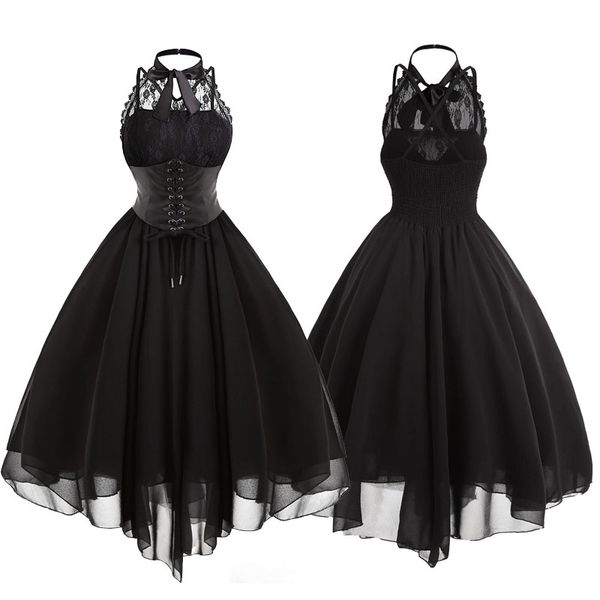 women vintage gothic bow party dress lolita girls sleeveless cross back lace panel corset swing dress robe vestidos drop ship, Black;gray
women vintage gothic bow party dress lolita girls sleeveless cross back lace panel corset swing dress robe vestidos drop ship, Black;gray