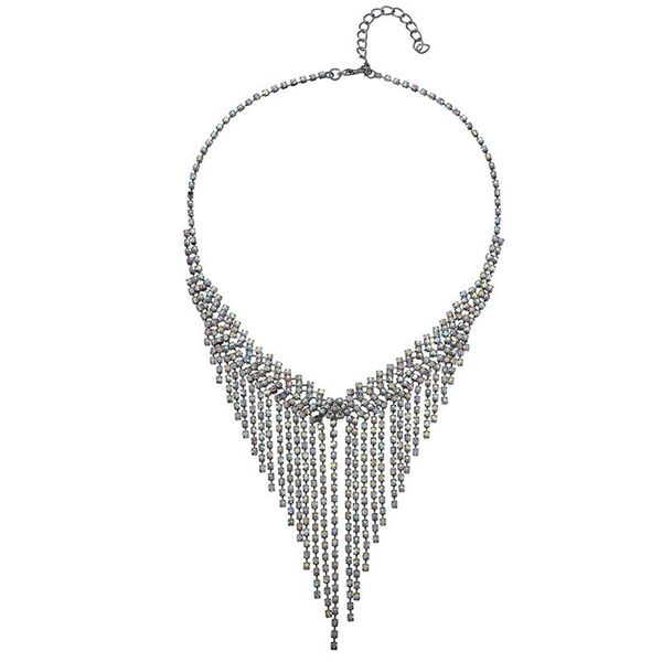 simple jewelry long necklace gun black ab color diamond clavicle chain neck fringe diamond necklace, Silver
simple jewelry long necklace gun black ab color diamond clavicle chain neck fringe diamond necklace, Silver