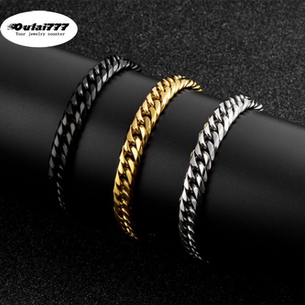 2020 wholesale polishing good quality stainless steel mens bracelet men male cuban link chain on hand man's chain bracelets, Black
2020 wholesale polishing good quality stainless steel mens bracelet men male cuban link chain on hand man's chain bracelets, Black