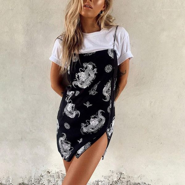 strap dress fashion floral print black dresses casual sleeveless dress with split summer women spaghetti, Black;gray
strap dress fashion floral print black dresses casual sleeveless dress with split summer women spaghetti, Black;gray
