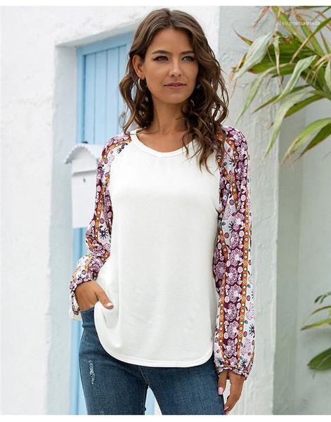 spring female floral print tees ladies fashion loose v neck apparel casual designer v neck, White
spring female floral print tees ladies fashion loose v neck apparel casual designer v neck, White