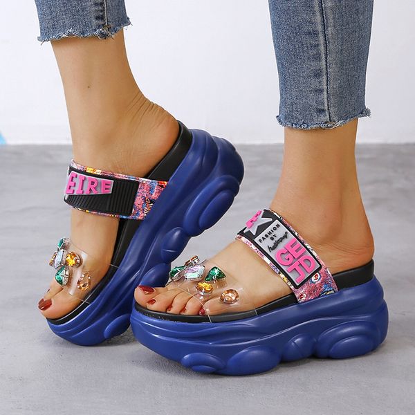 9cm/3.5 inch height outdoor slides fashion shoes woman cratal rhinestone colorful slippers summer shoes large size 34-41, Black
9cm/3.5 inch height outdoor slides fashion shoes woman cratal rhinestone colorful slippers summer shoes large size 34-41, Black