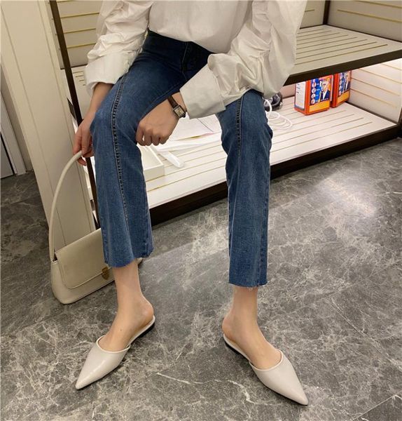 2020 spring and summer women's pointed-toe flat sandals nursing wear women's slippers closed-toe slipper closed-toe drag 2020, Black
2020 spring and summer women's pointed-toe flat sandals nursing wear women's slippers closed-toe slipper closed-toe drag 2020, Black