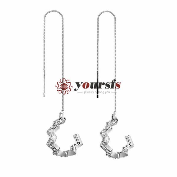 yoursfs wave earrings crystal wrap tassel chain earring for women perfect christmas day valentine's day gifts, Silver
yoursfs wave earrings crystal wrap tassel chain earring for women perfect christmas day valentine's day gifts, Silver