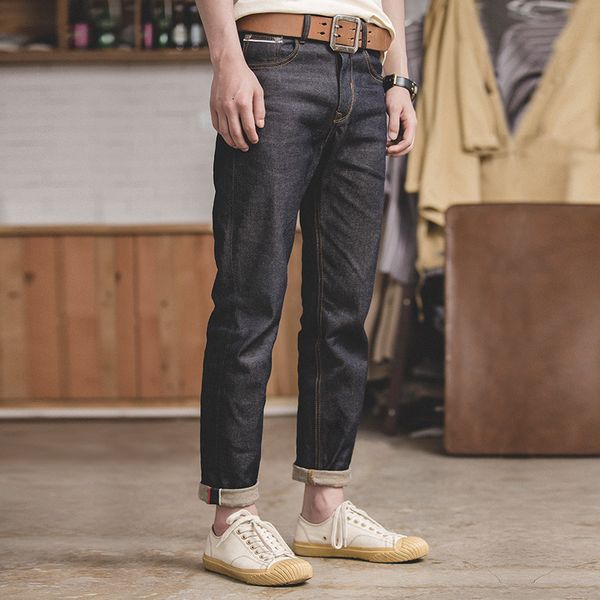 2020 new vintage regular straight fit unwashed selvedge denim biker jeans men, Blue
2020 new vintage regular straight fit unwashed selvedge denim biker jeans men, Blue