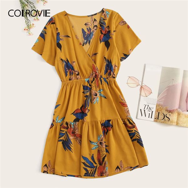 colrovie ginger v neck floral print wrap front vacation dress women 2020 summer short sleeve ruffle hem beach dresses for ladies, Black;gray
colrovie ginger v neck floral print wrap front vacation dress women 2020 summer short sleeve ruffle hem beach dresses for ladies, Black;gray