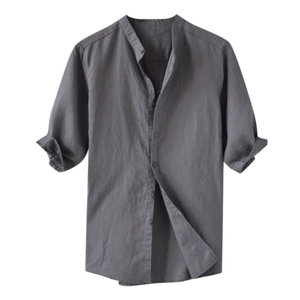 men's casual shirts ostrich cotton linen shirt stand collar breathable summer clothes short-sleeved solid color, White;black
men's casual shirts ostrich cotton linen shirt stand collar breathable summer clothes short-sleeved solid color, White;black