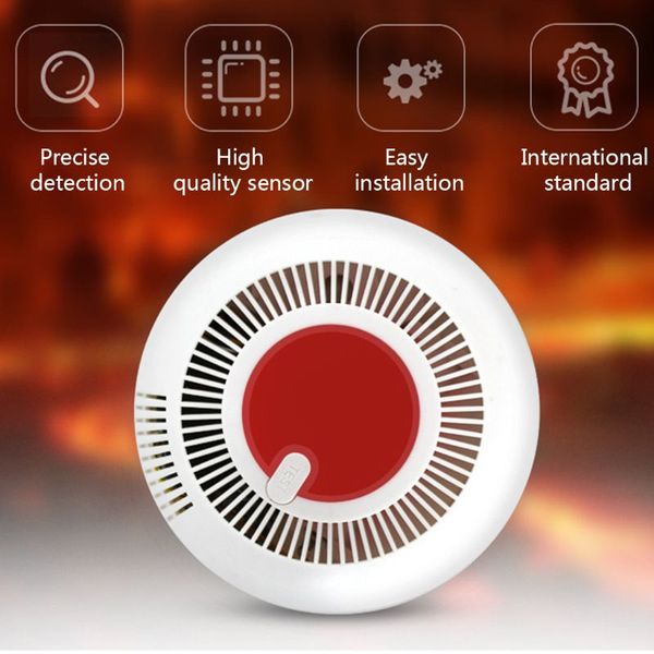 independent smoke fire alarm home security wireless smoke detector alarm, Black;white