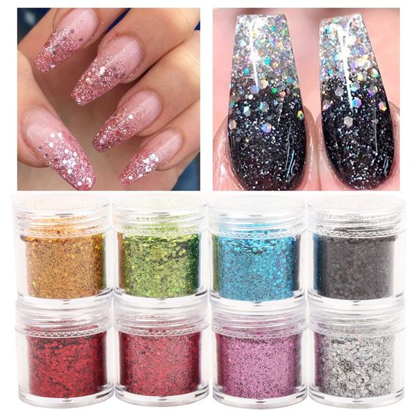 nail glitter rikonka 1 box art 3d holographic silver mix 8 colors powder sequins decoration, Silver;gold
nail glitter rikonka 1 box art 3d holographic silver mix 8 colors powder sequins decoration, Silver;gold